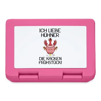Landwirt Landwirte Huhn Hühner Spruch - Brotdose - Pink - Vorne