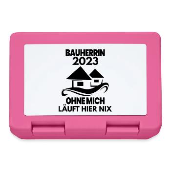 Bauherrin 2023 Hausbau Baustelle - Brotdose - Pink - Vorne