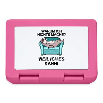 Lustiger Spruch - Nichts machen - Brotdose - Pink - Vorne
