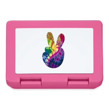 Groovy Tie Dye Peace Hand - Brotdose - Pink - Vorne