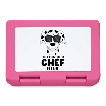 Cooler Hund Dalmatiner Chef Spruch - Brotdose - Pink - Vorne