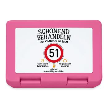 51. Geburtstag Schonend Behandeln Oldtimer Ist 51 - Brotdose - Pink - Vorne