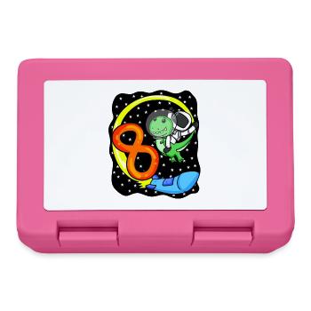 8 Birthday Boy Astronaut - eight years - Lunchbox - pink - Front