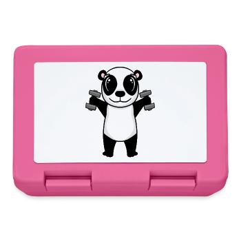 Panda Hantel Training Krafttraining Fitness - Brotdose - Pink - Vorne