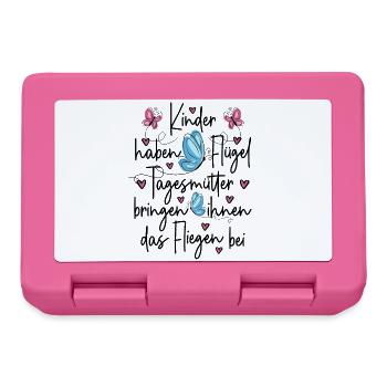 Tagesmutter Danke - Kinder haben Flügel  - Brotdose - Pink - Vorne