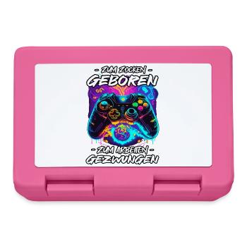 zum Zocken Geboren zum Arbeite Gezwungen - Brotdose - Pink - Vorne