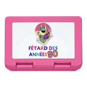 Lama Fêtard des 80's année anniversaire groove - Boîte à goûter - rose - Devant