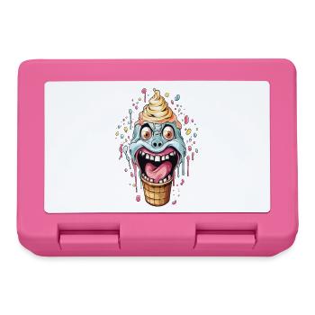Humorvoller Eiswaffel-Monster-Design - Lunchbox - pink - Front
