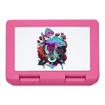 Blumen Pilze Augen psychedelische Pilzkunst - Brotdose - Pink - Vorne