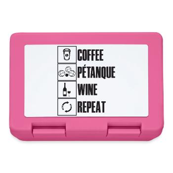 Café pétanque vin ripeat dicton pour bouler - Boîte à goûter - rose - Devant