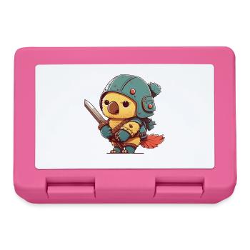 Oiseau en tenue de guerrier - Boîte à goûter - rose - Devant