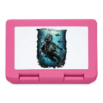 Divers with fish - Lunchbox - pink - Front