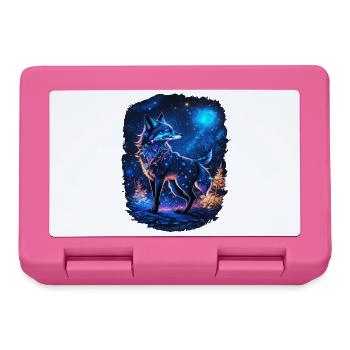 Renard au clair de lune et paysage de la forêt magique - Boîte à goûter - rose - Devant