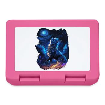 heulender Wolf in mystischer Natur - Brotdose - Pink - Vorne