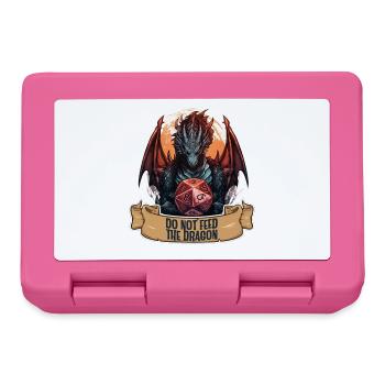 Do Not Feed The Dragon Fantasy RPG Shirt - Brotdose - Pink - Vorne