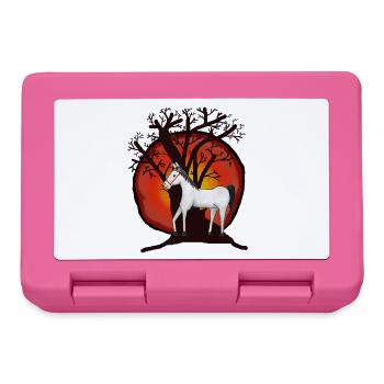 Horse, Nature, Sunset, Tree, Wilderness, Horses - Lunchbox - pink - Front
