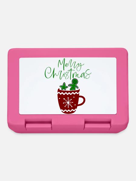 Merry Christmas, Plätzchen - Brotdose - Pink