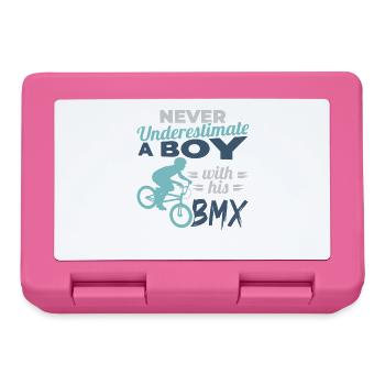 Never underestimate a boy with BMX - Lunchbox - pink - Front