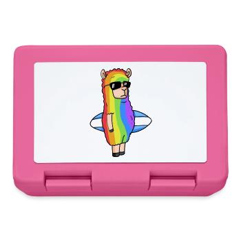 Alpaca Rainbow Christmas - Lunchbox - pink - Front