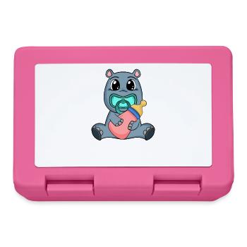 Motif de bébé hippopotame - Boîte à goûter - rose - Devant