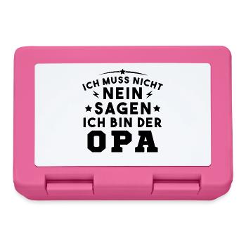 Ich Muss Nicht Nein Sagen Ich Bin Der Opa - Brotdose - Pink - Vorne