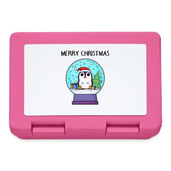 Penguin Christmas - Merry Christmas - Lunchbox - pink - Front