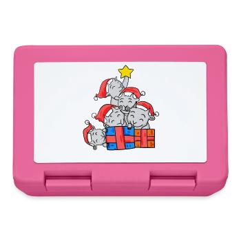 Ziege Weihnachtsbaum Weihnachten - Brotdose - Pink - Vorne