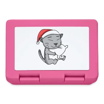 Chat Mignon Égyptien Mau Fatigué Noël - Boîte à goûter - rose - Devant
