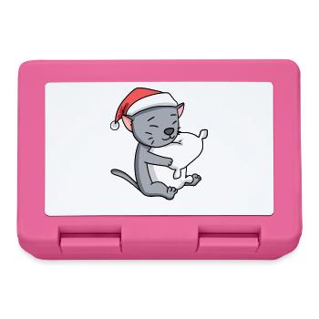 Chat Mignon Korat Chat Fatigué Noël - Boîte à goûter - rose - Devant