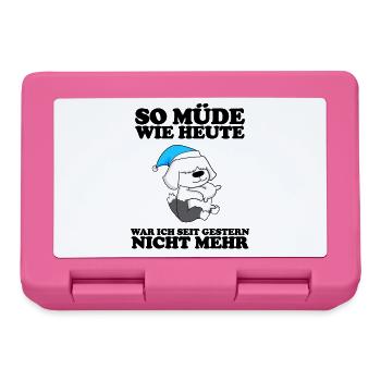 Müde Spruch Verschlafen Schlafen Ausschlafen Faul - Brotdose - Pink - Vorne
