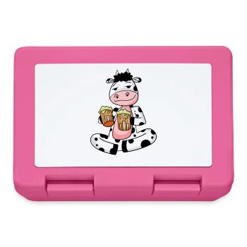 Cow with beer - Lunchbox - pink - Front
