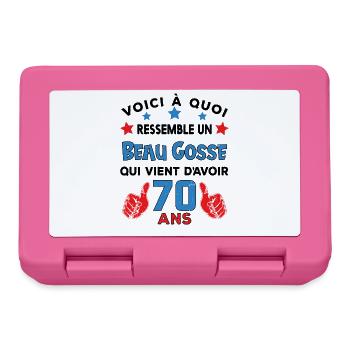 70 ans anniversaire homme cadeau humour drôle - Boîte à goûter - rose - Devant