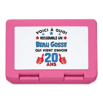 20 ans anniversaire homme cadeau humour drôle - Boîte à goûter - rose - Devant