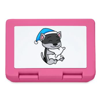Siberian Husky Sleeping Fatigue Dog - Lunchbox - pink - Front