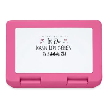 Bin Da Kann Los Gehen Personalisierbar Name Namen - Brotdose - Pink - Vorne