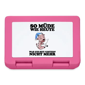 Müde Spruch lustig Schlafen Ausschlafen Faul - Brotdose - Pink - Vorne