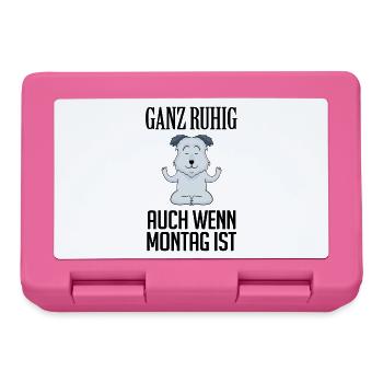 Montag Spruch Yoga Hund - Brotdose - Pink - Vorne