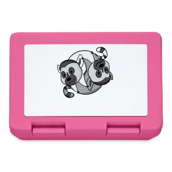Yin Yang Zeichen Lemur Lemuren - Brotdose - Pink - Vorne