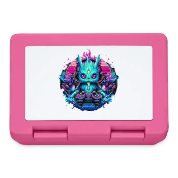 Synthwave Gamer Gaming Alien - Boîte à goûter - rose - Devant