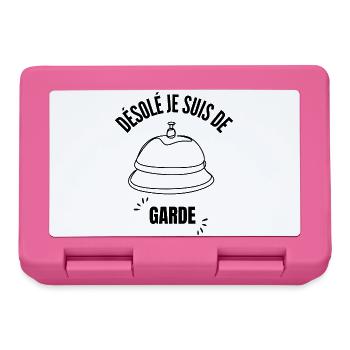 Désolé je suis de garde - Boîte à goûter - rose - Devant