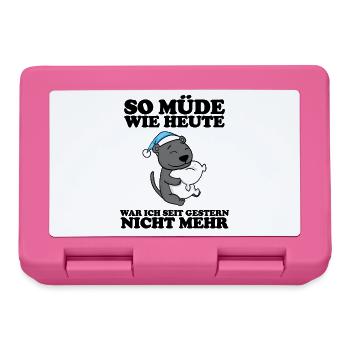 Ausschlafen Müde Spruch lustig Schlafen - Leopard - Brotdose - Pink - Vorne