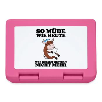 Ausschlafen Müde Spruch lustig Schlafen - Ochse - Brotdose - Pink - Vorne