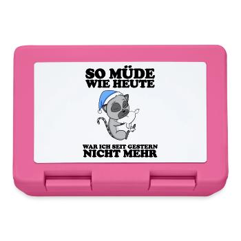 Ausschlafen Müde Spruch lustig Schlafen - Lemur - Brotdose - Pink - Vorne