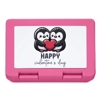 Joyeuse Saint-Valentin – Sweet Penguins Love Heart - Boîte à goûter - rose - Devant