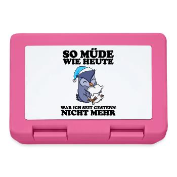 Ausschlafen Müde Spruch lustig Schlafen - Eule - Brotdose - Pink - Vorne