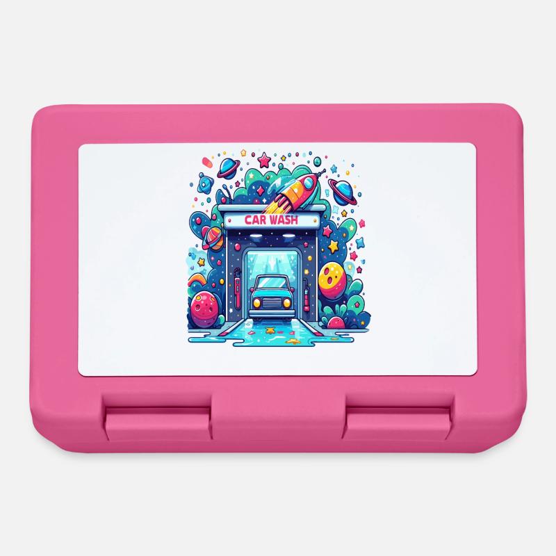 Comic Auto Waschanlage - Brotdose - Pink