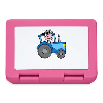 Kuh Traktor Bauernhof - Brotdose - Pink - Vorne