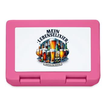 Bier Mein Lebenselixier Liebhaber Party Trinker - Brotdose - Pink - Vorne