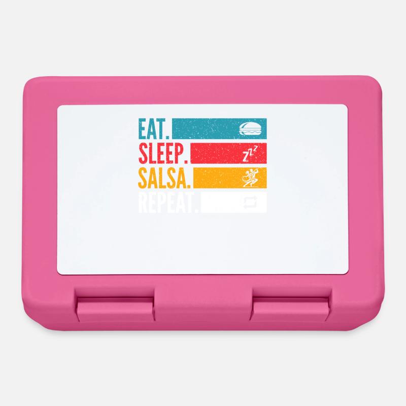 Eat Sleep Salsa Repeat for Salsa Dancers - Lunchbox - pink