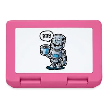 Lustiger Roboter mit Kaffee und Satz BRB - Brotdose - Pink - Vorne